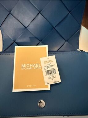 Michael Kors Blue Quilted Leather Crossbody Bag